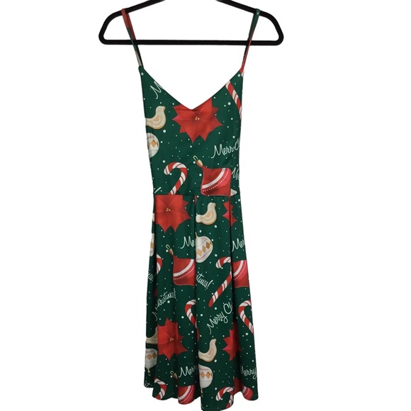 Christmas Dress V-Neck Spaghetti Strap Dress Size 2XL NWT - Picture 4 of 9
